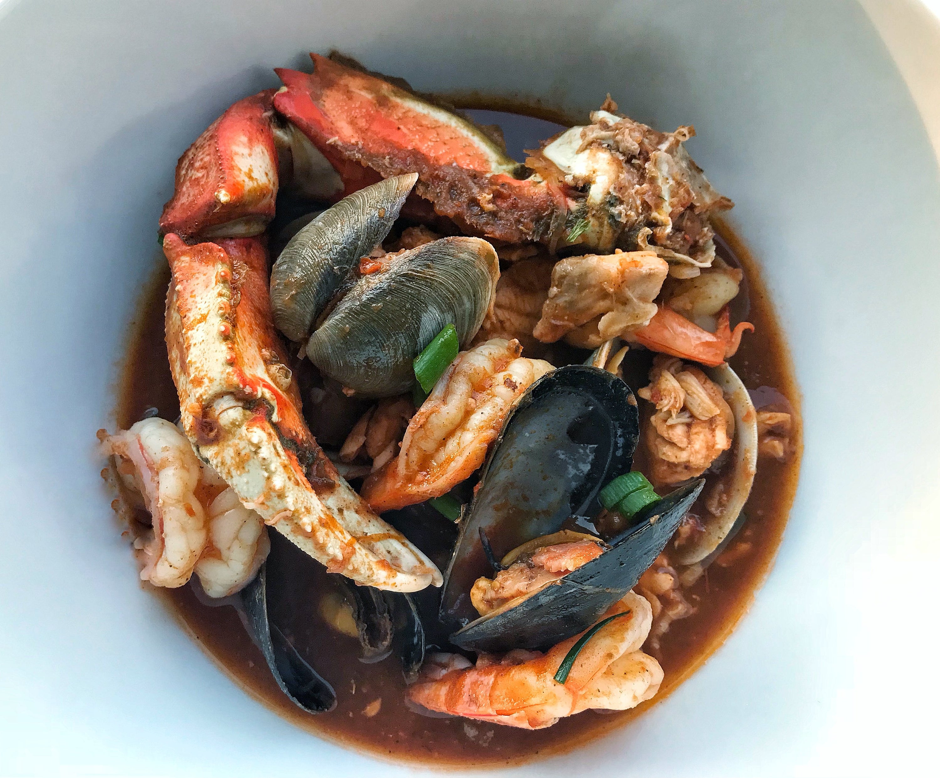 West Coast Style Cioppino Seafood Stew with Chilau Sauce